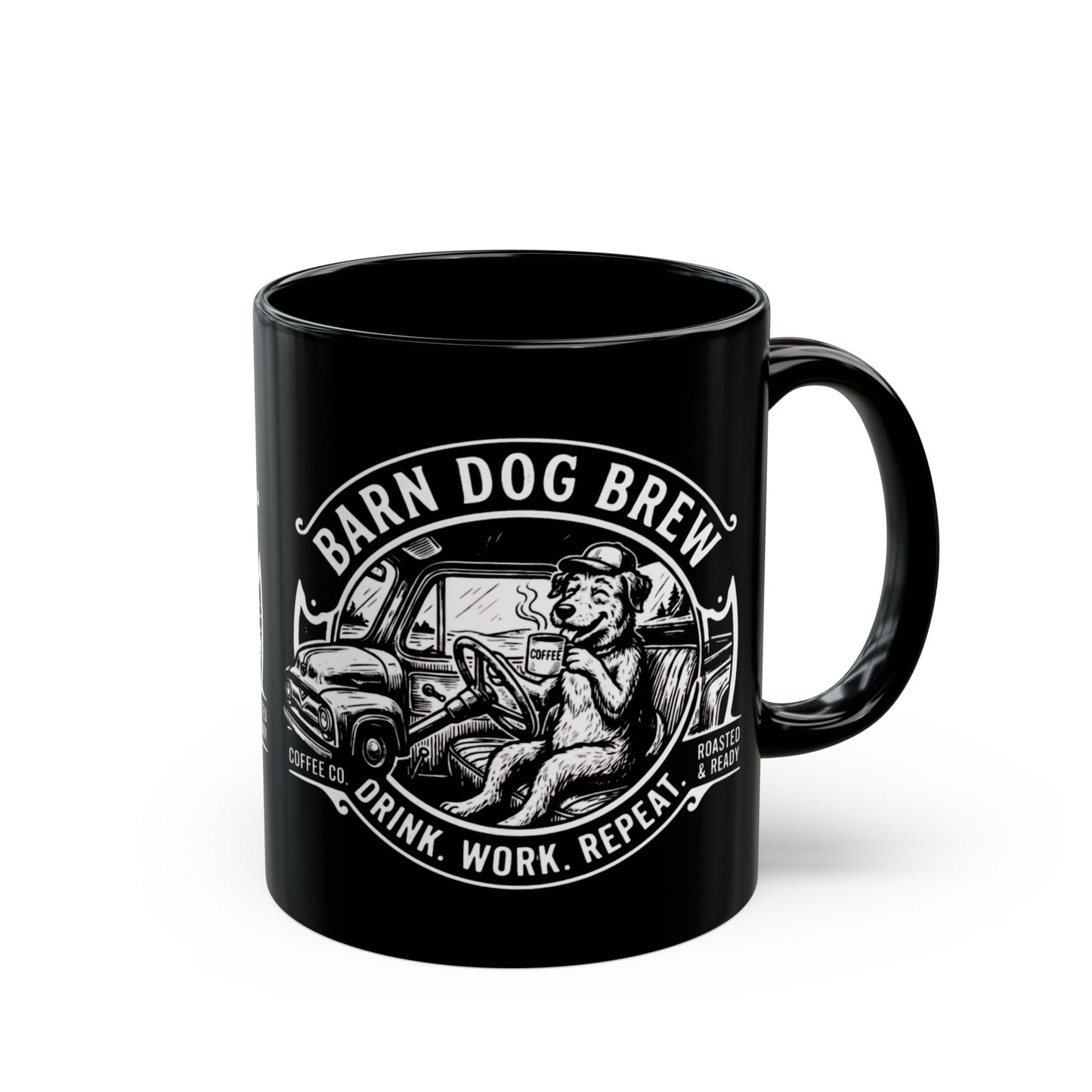 Barn Dog Brew logo Black Mug | Coffee Mug, 11oz or 15oz