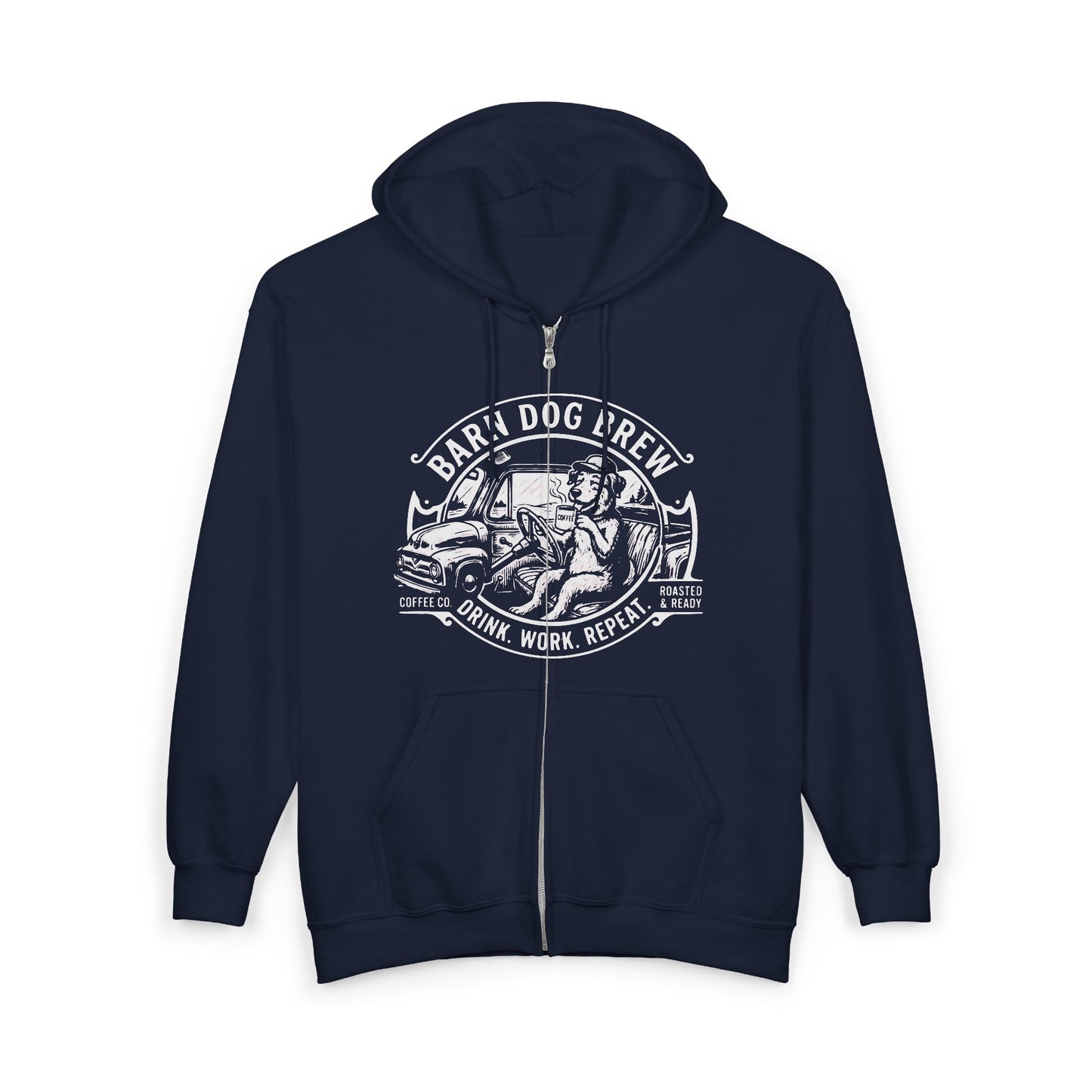 Barn Dog Brew vintage logo Hoodie | Full Zip Hooded Sweatshirt