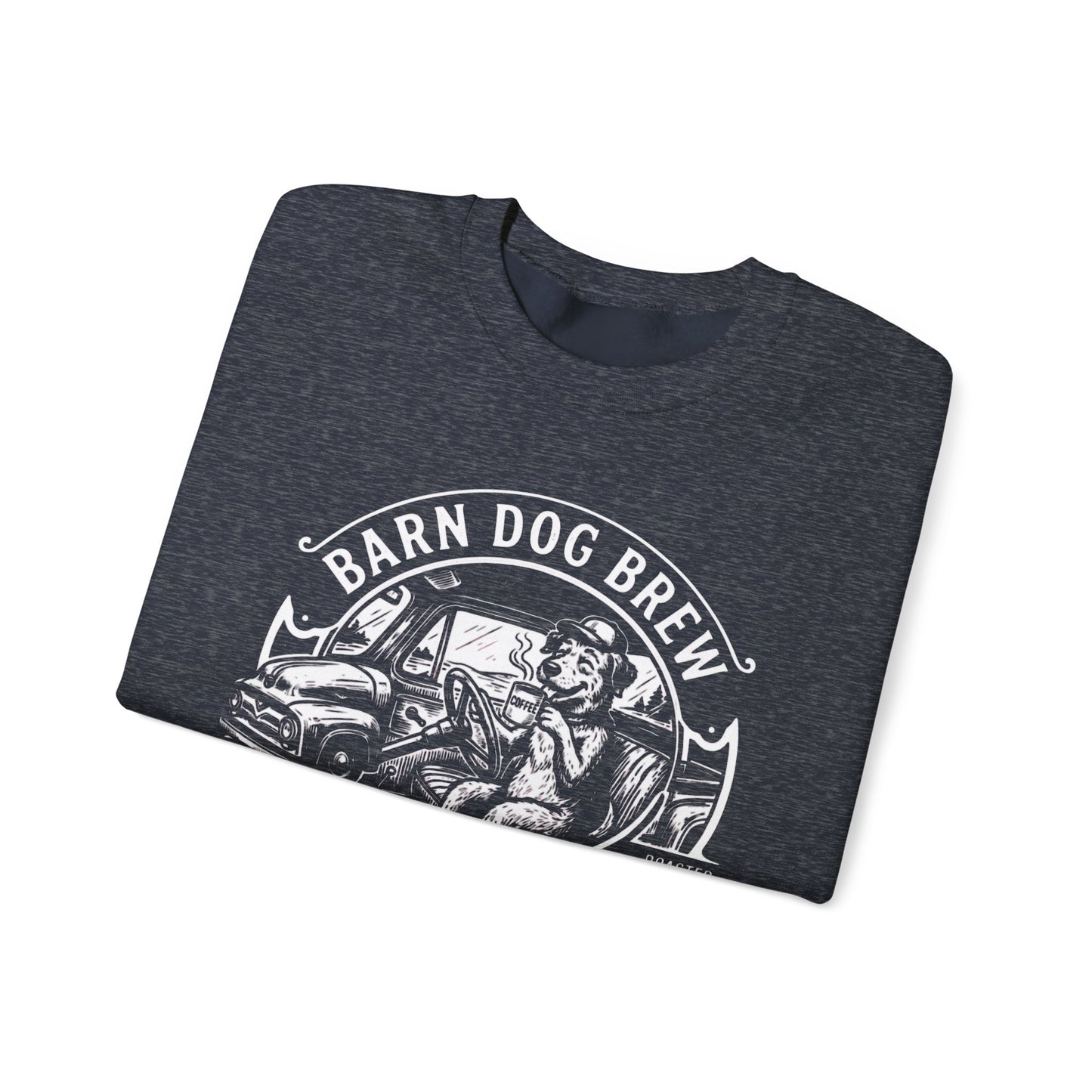 Barn Dog Brew logo sweatshirt | Coffee Drink Work Repeat crewneck