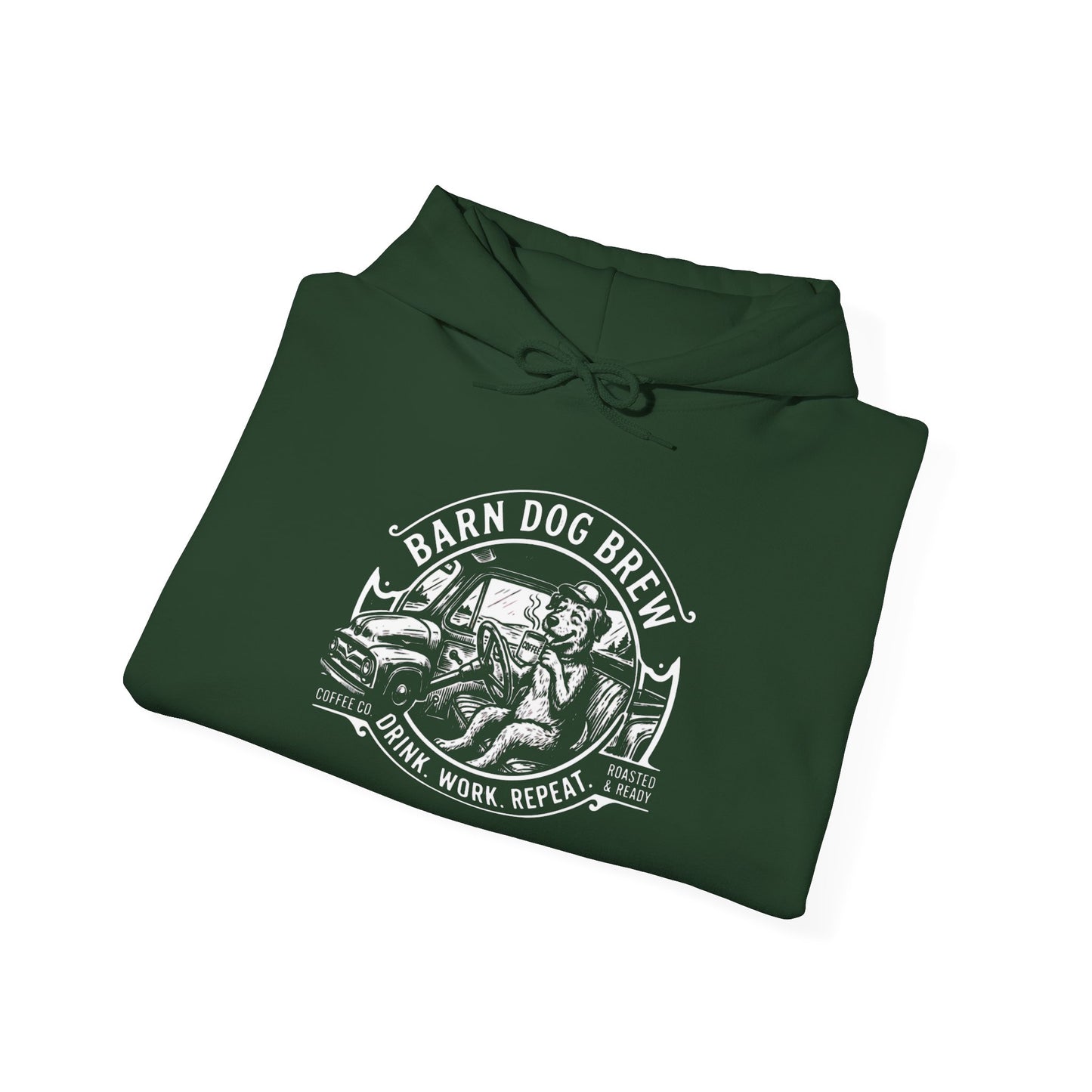Barn Dog Brew Logo Hoodie | Vintage Farmhouse Coffee Sweatshirt