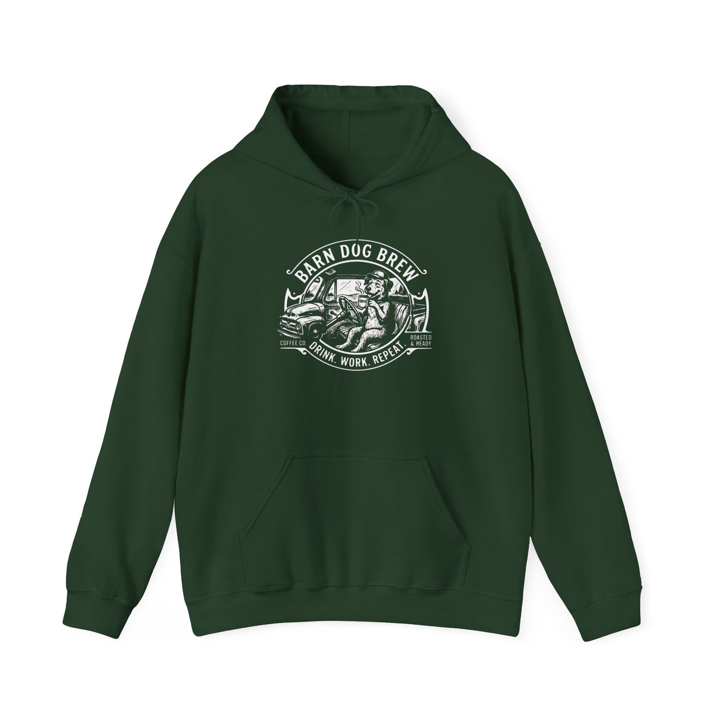 Barn Dog Brew Logo Hoodie | Vintage Farmhouse Coffee Sweatshirt