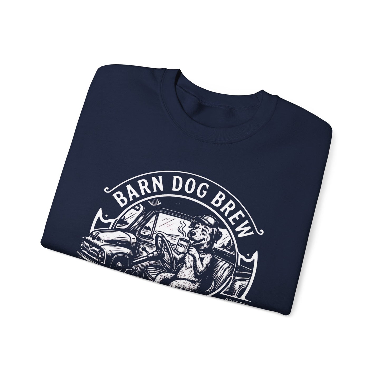 Barn Dog Brew logo sweatshirt | Coffee Drink Work Repeat crewneck