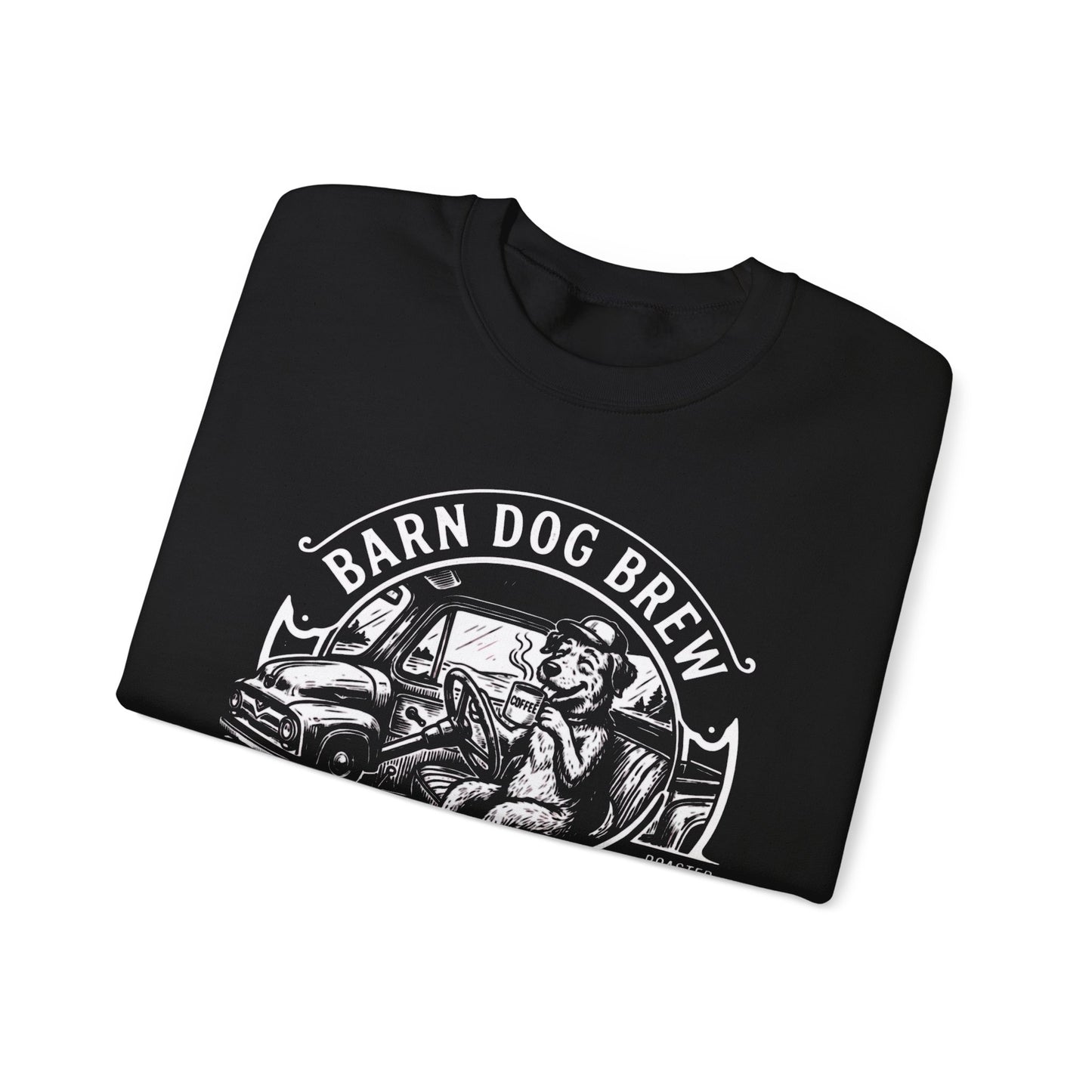 Barn Dog Brew logo sweatshirt | Coffee Drink Work Repeat crewneck