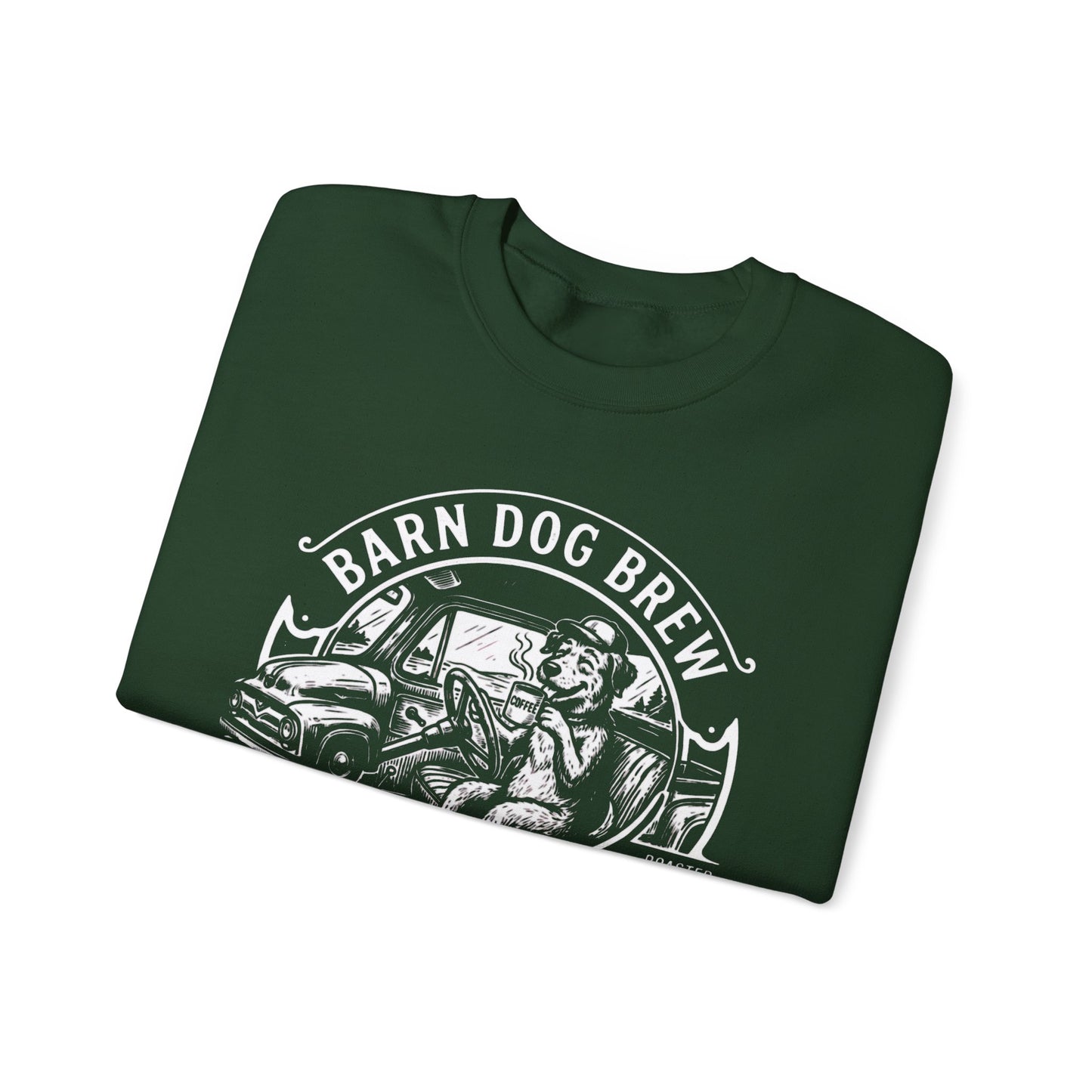 Barn Dog Brew logo sweatshirt | Coffee Drink Work Repeat crewneck