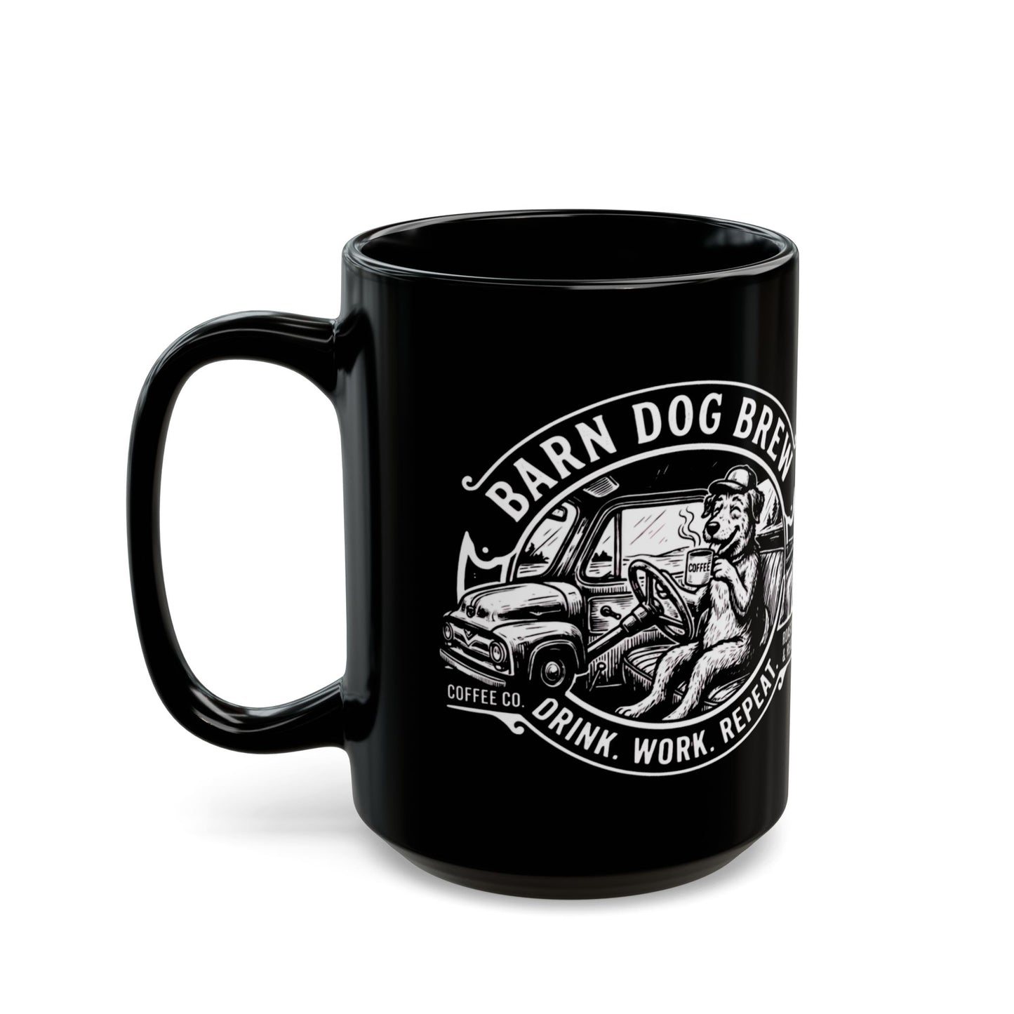 Barn Dog Brew logo Black Mug | Coffee Mug, 11oz or 15oz