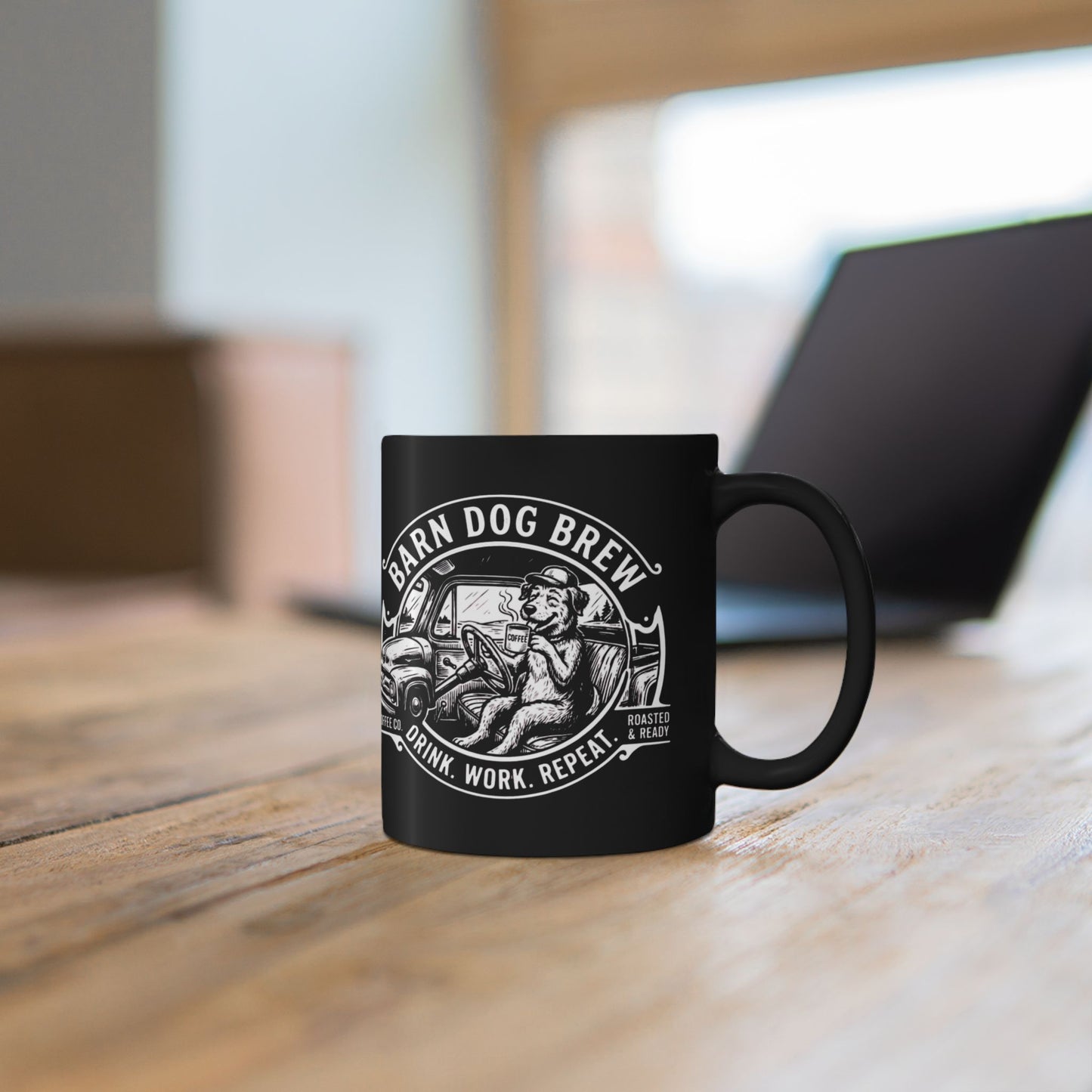 Barn Dog Brew logo Black Mug | Coffee Mug, 11oz or 15oz
