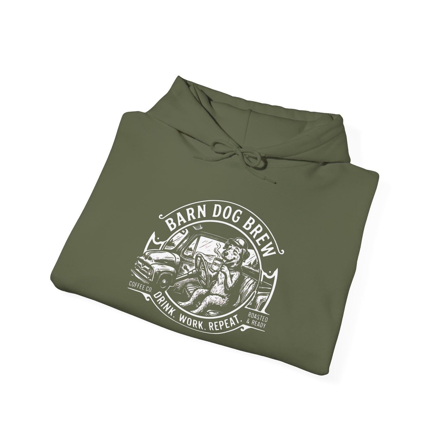 Barn Dog Brew Logo Hoodie | Vintage Farmhouse Coffee Sweatshirt