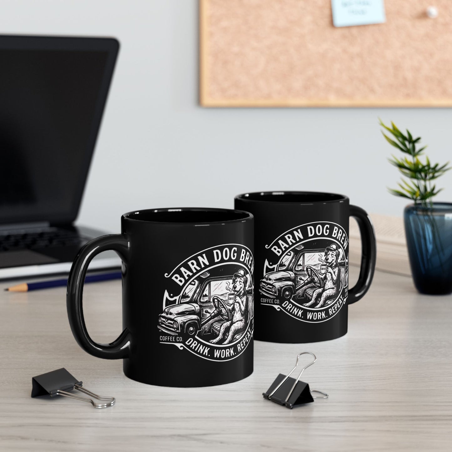 Barn Dog Brew logo Black Mug | Coffee Mug, 11oz or 15oz