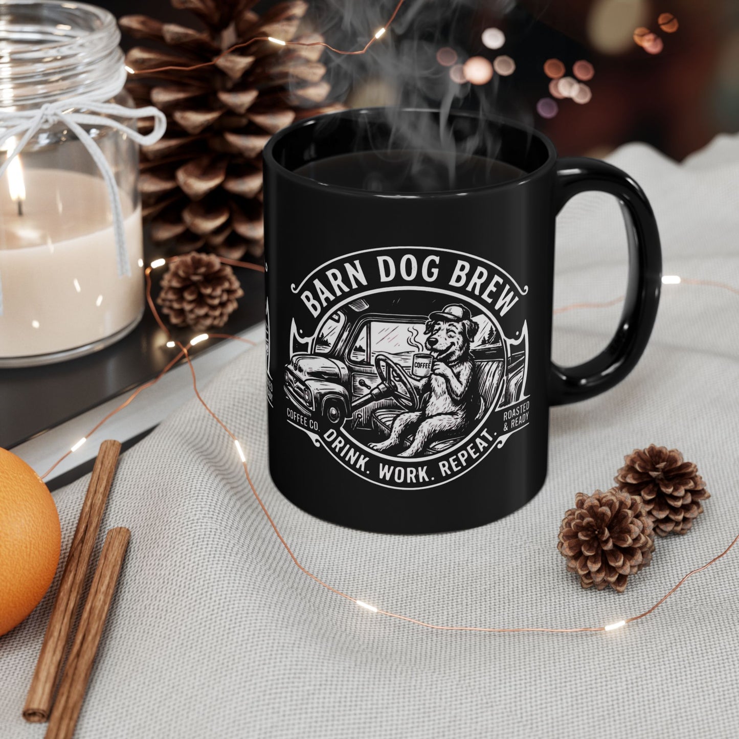 Barn Dog Brew logo Black Mug | Coffee Mug, 11oz or 15oz