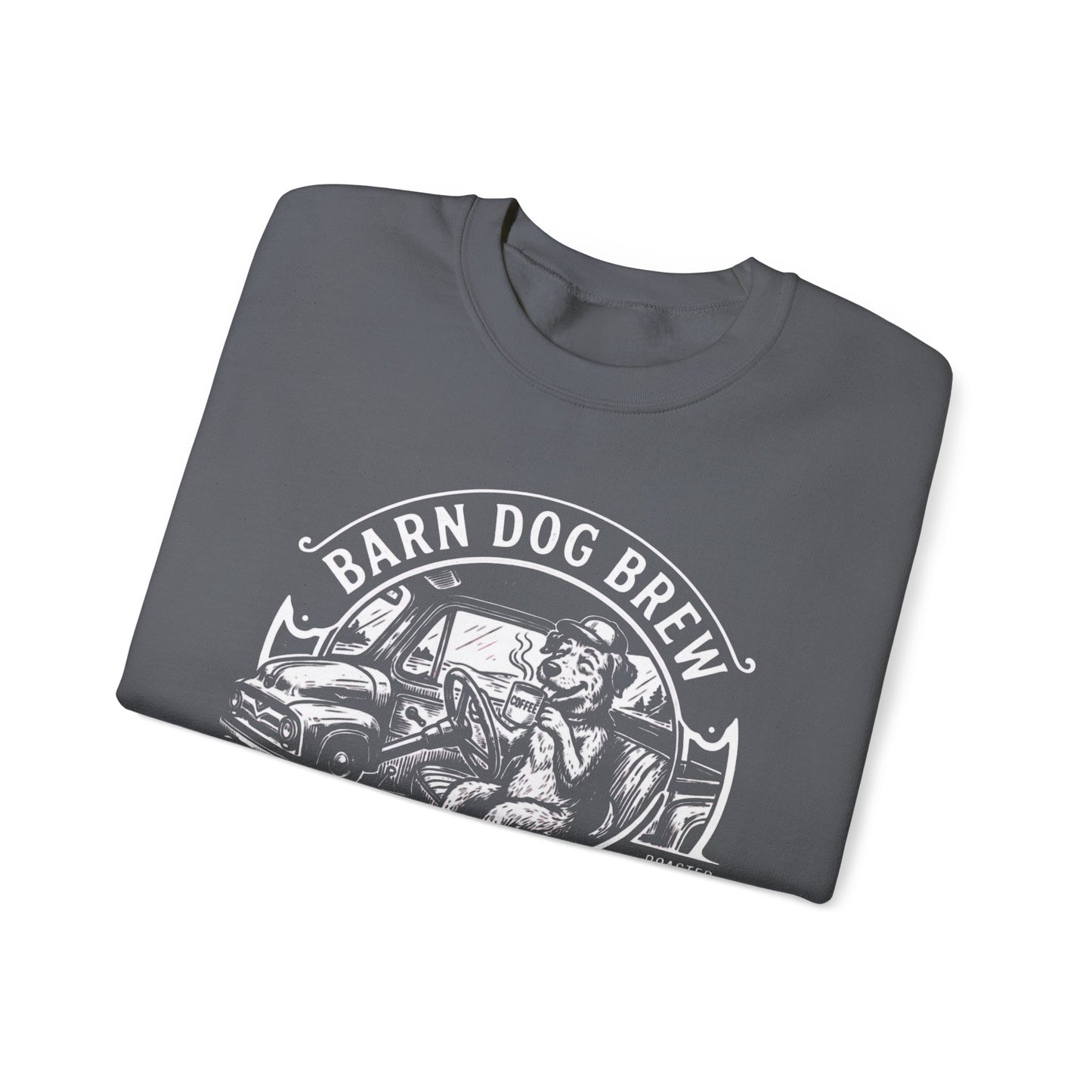 Barn Dog Brew logo sweatshirt | Coffee Drink Work Repeat crewneck