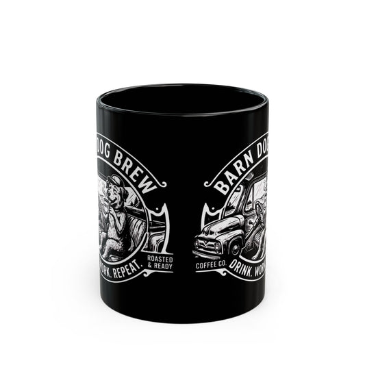 Barn Dog Brew logo Black Mug | Coffee Mug, 11oz or 15oz