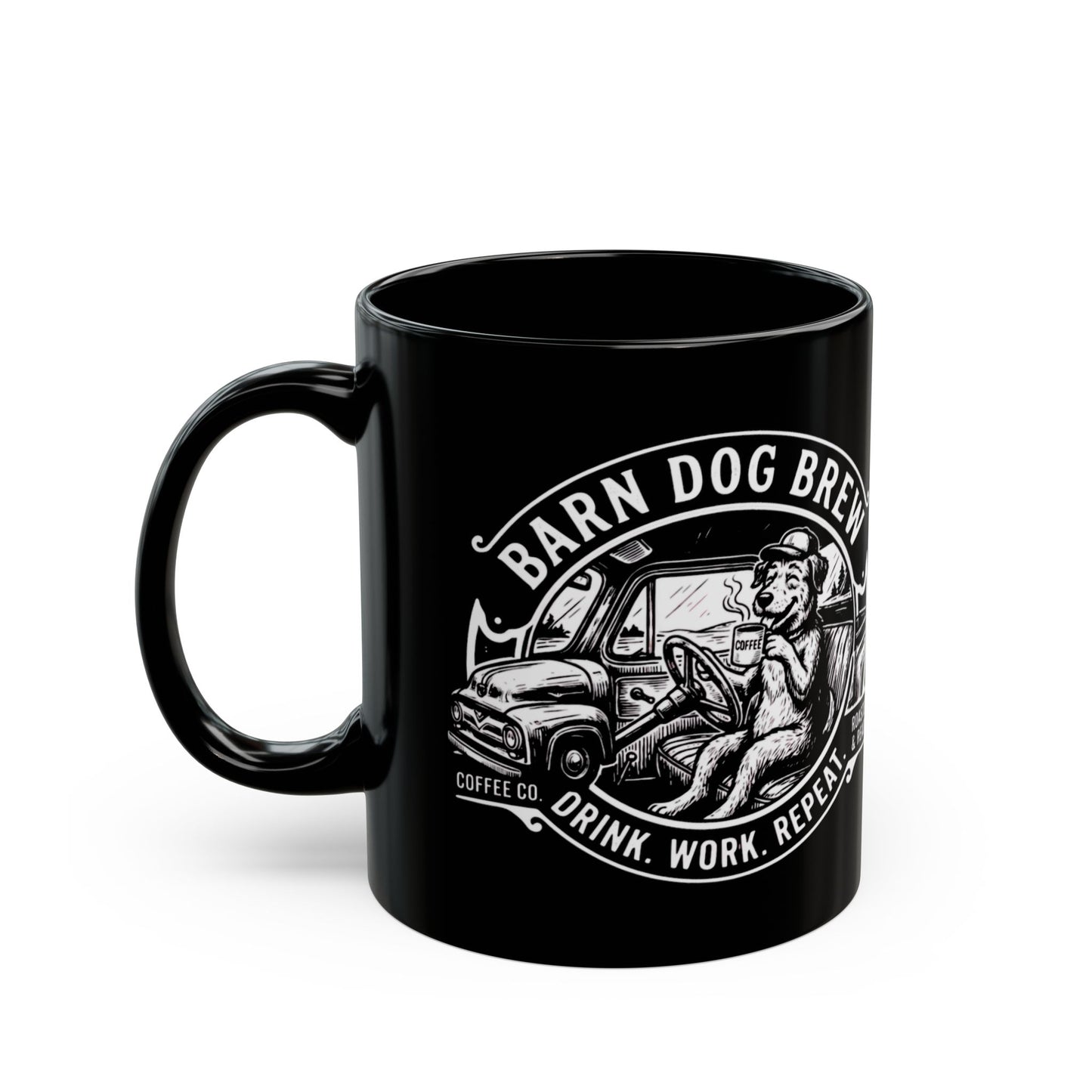 Barn Dog Brew logo Black Mug | Coffee Mug, 11oz or 15oz