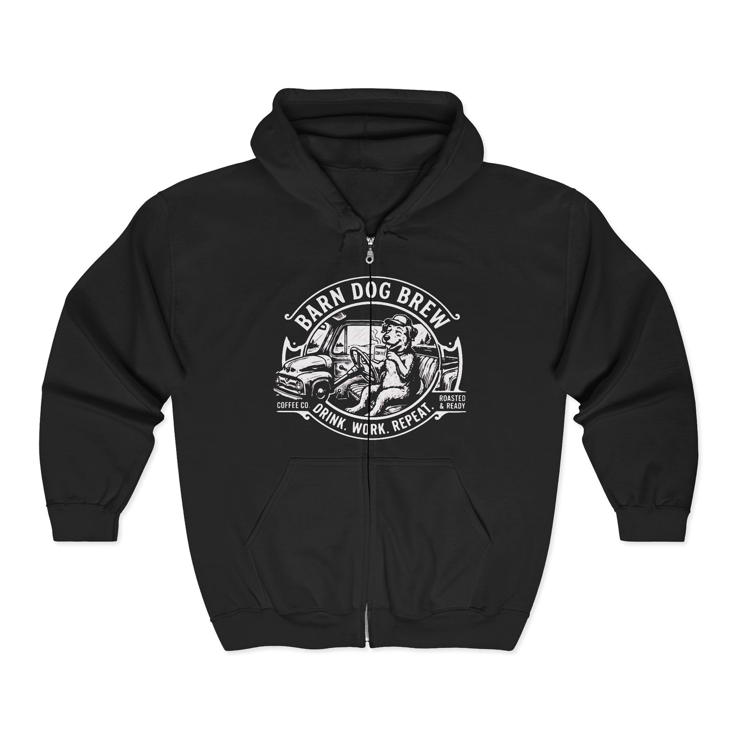 Barn Dog Brew vintage logo Hoodie | Full Zip Hooded Sweatshirt