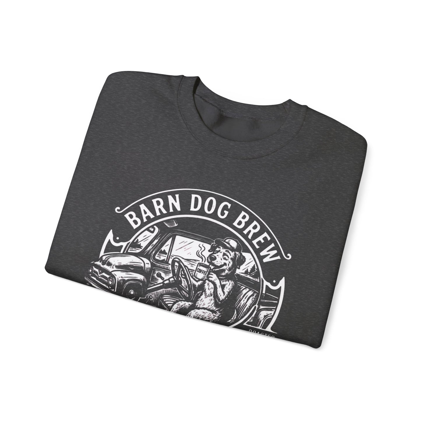 Barn Dog Brew logo sweatshirt | Coffee Drink Work Repeat crewneck