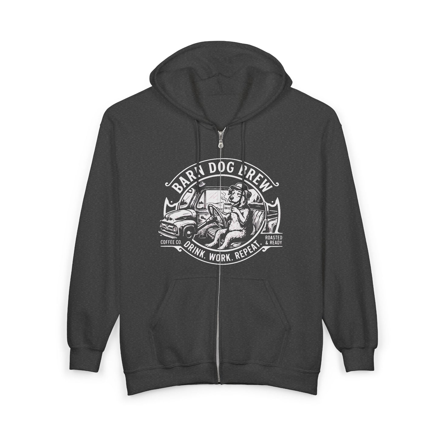Barn Dog Brew vintage logo Hoodie | Full Zip Hooded Sweatshirt
