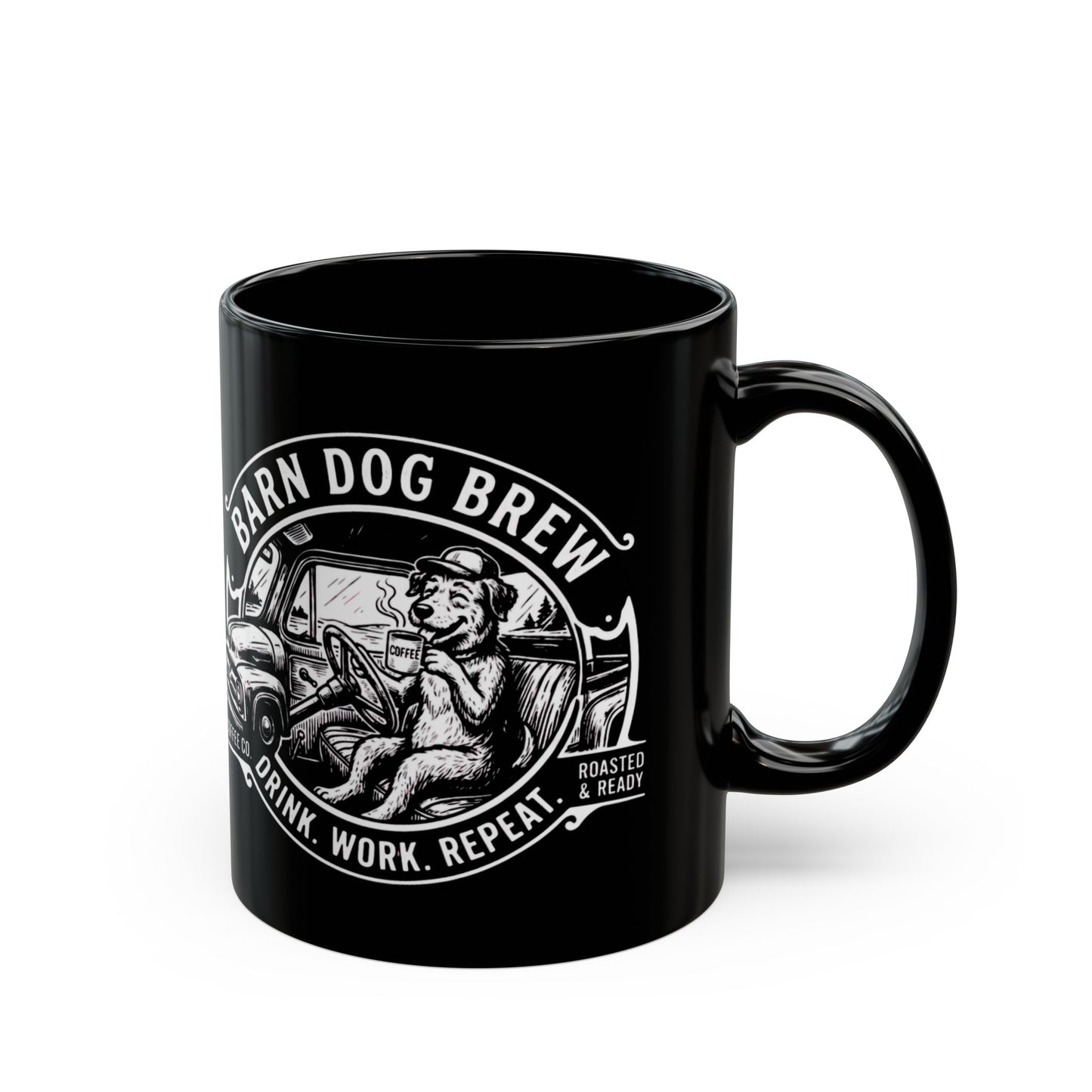 Barn Dog Brew logo Black Mug | Coffee Mug, 11oz or 15oz