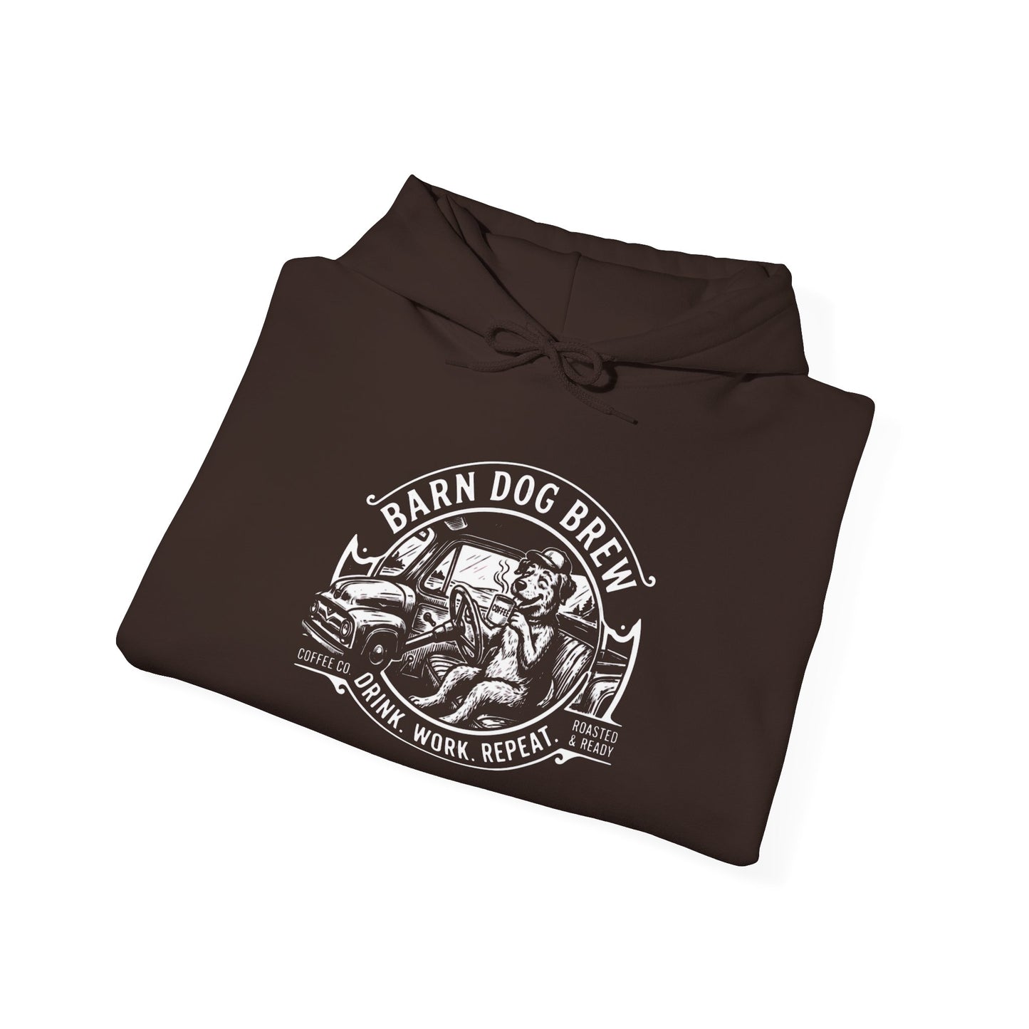 Barn Dog Brew Logo Hoodie | Vintage Farmhouse Coffee Sweatshirt
