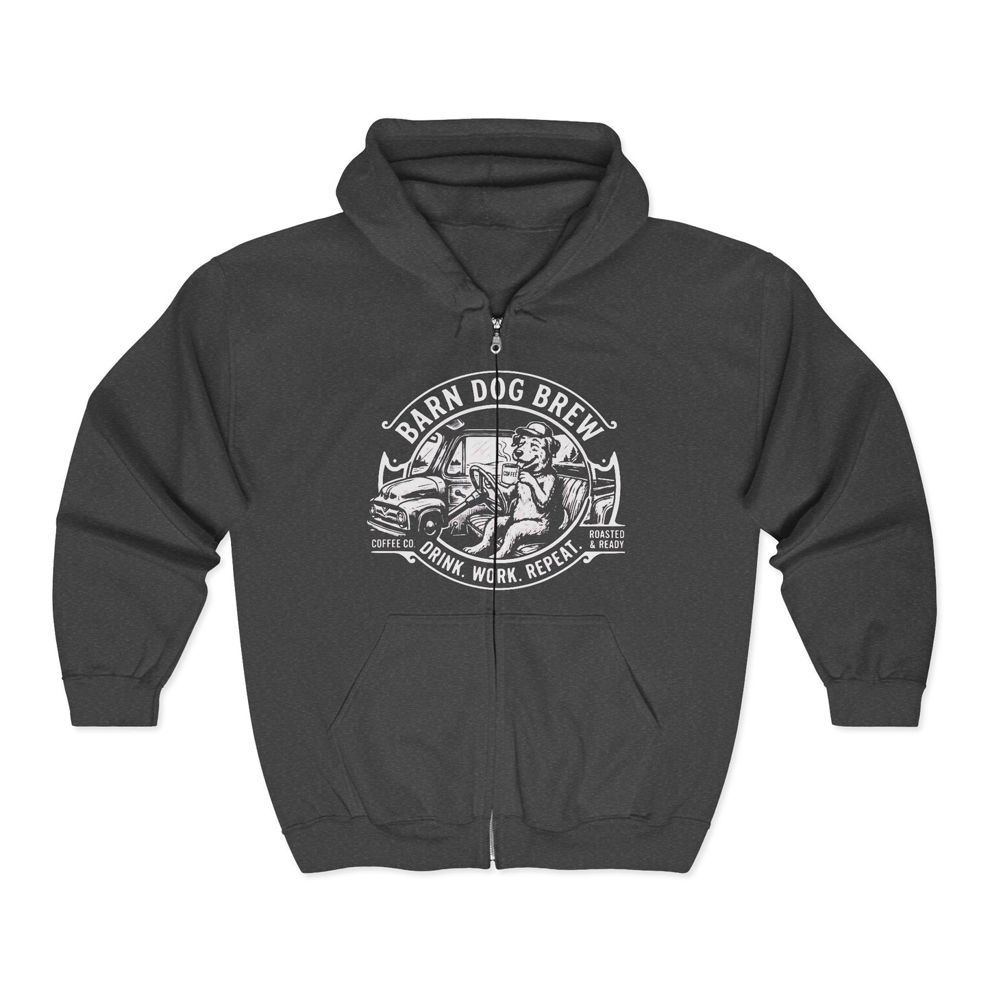 Barn Dog Brew vintage logo Hoodie | Full Zip Hooded Sweatshirt