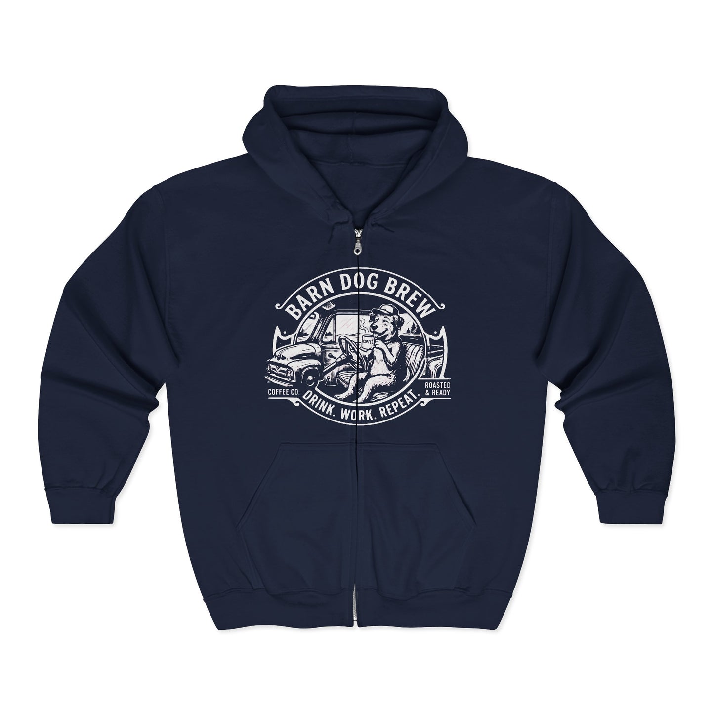 Barn Dog Brew vintage logo Hoodie | Full Zip Hooded Sweatshirt
