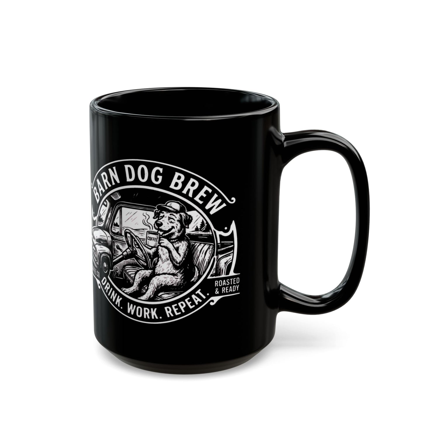 Barn Dog Brew logo Black Mug | Coffee Mug, 11oz or 15oz