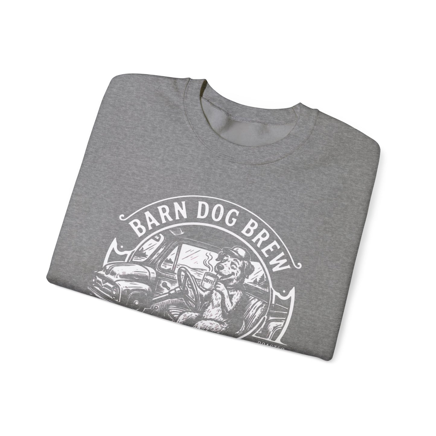 Barn Dog Brew logo sweatshirt | Coffee Drink Work Repeat crewneck